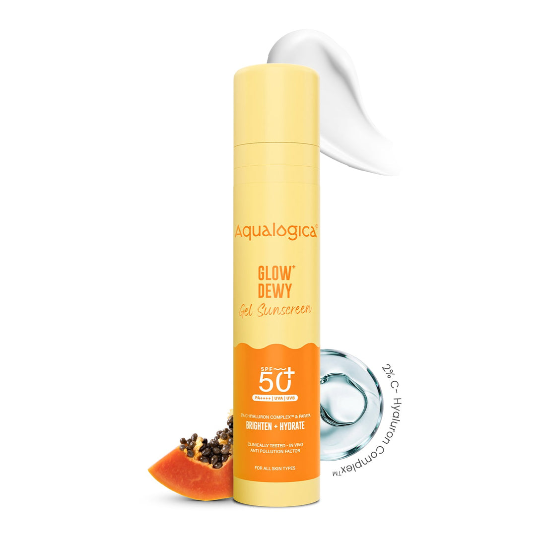 Aqualogica Glow+ Dewy Sunscreen SPF 50+ PA++++ with Papaya & Vitamin C (50g) – photo 3