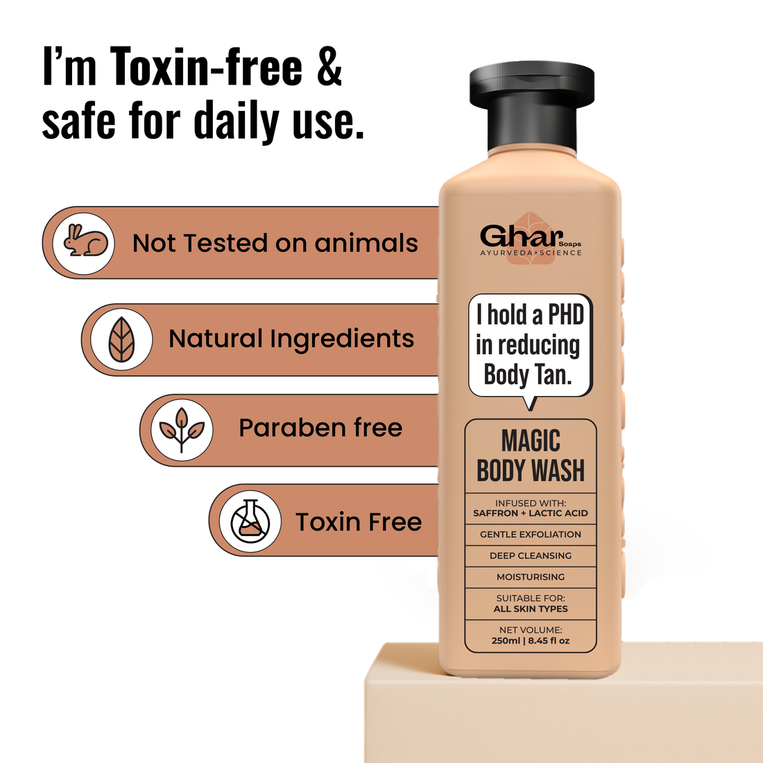Ghar Soaps Magic De-Tan & Exfoliating Body Wash with Saffron & Lactic Acid – photo 4