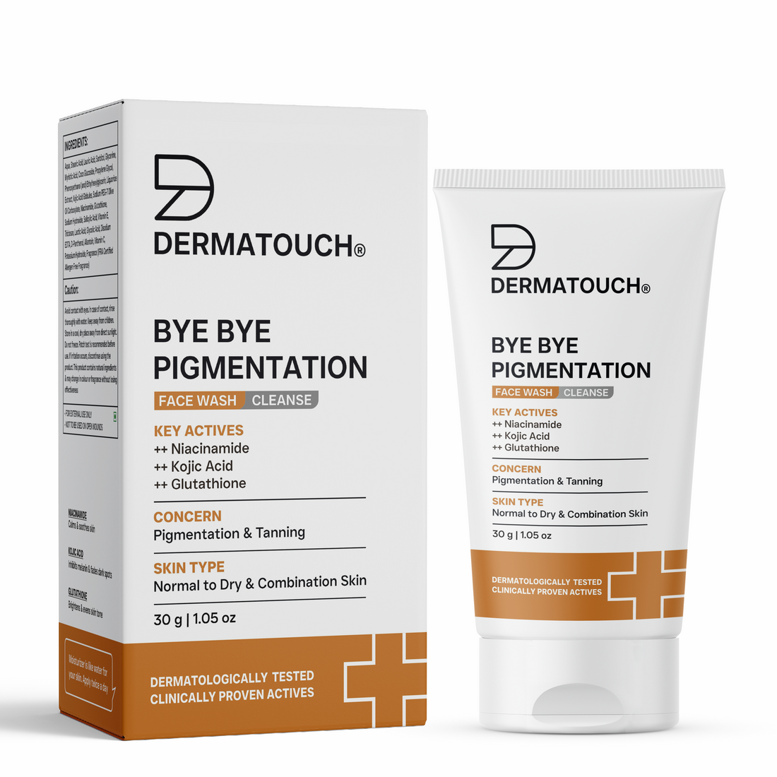 Dermatouch Bye Bye Pigmentation Niacinamide, Kojic Acid & Glutathione Face Wash - 30g