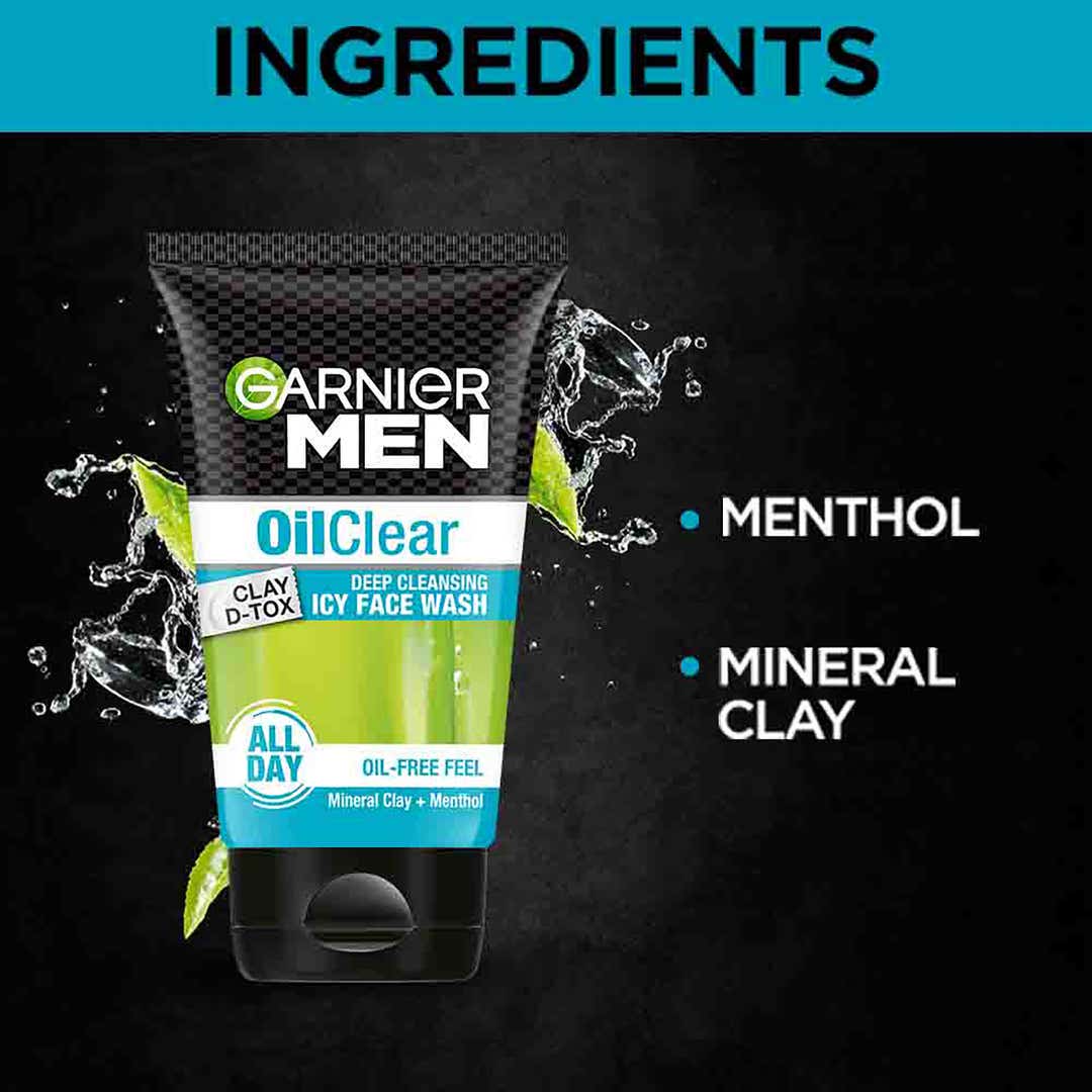 Garnier Men Oil Clear Clay D-Tox Deep Cleansing Icy Face Wash – photo 5