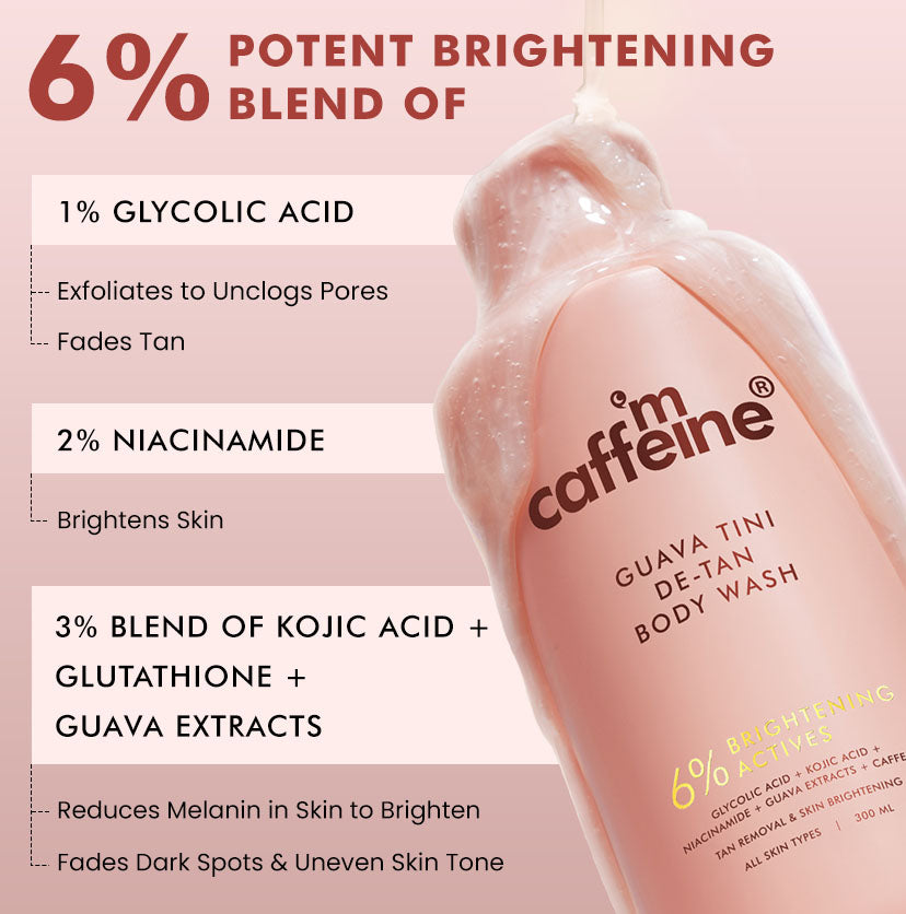 mCaffeine Guava Tini De-Tan Body Wash (300ml) – photo 2