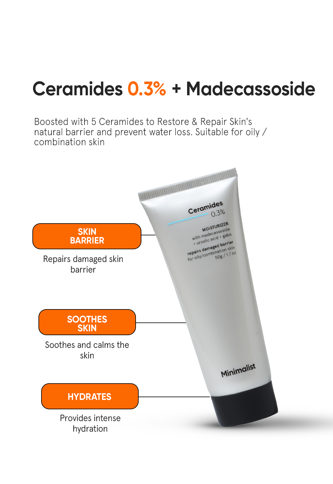 Minimalist Ceramides 0.3% + Madecassoside Moisturizer (50g) – photo 3