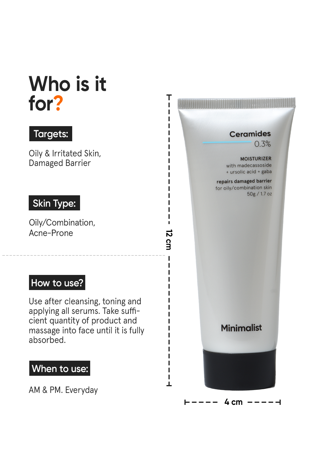 Minimalist Ceramides 0.3% + Madecassoside Moisturizer (50g) – photo 4
