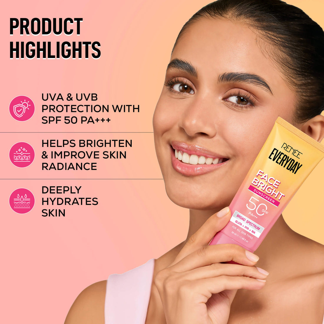 RENEE Everyday Face Bright Brightening Sunscreen with Niacinamide, SPF 50 (50 ml) – image 2