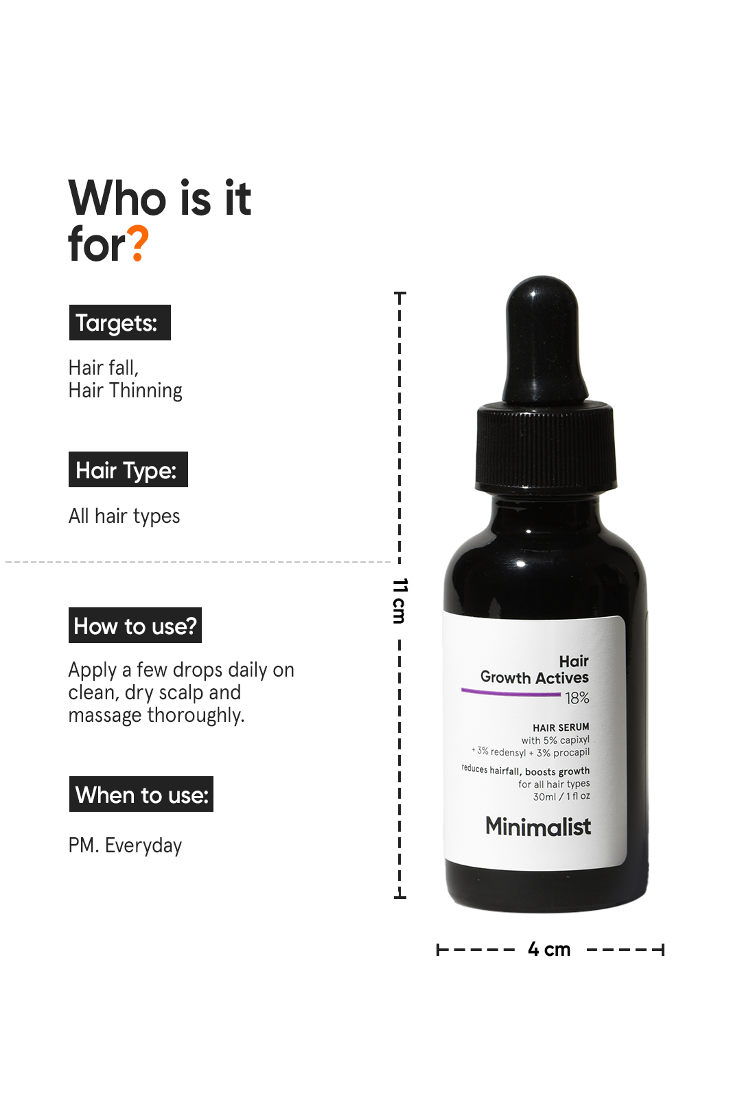 Minimalist Hair Growth Actives 18% Hair Serum (30ml) – photo 4