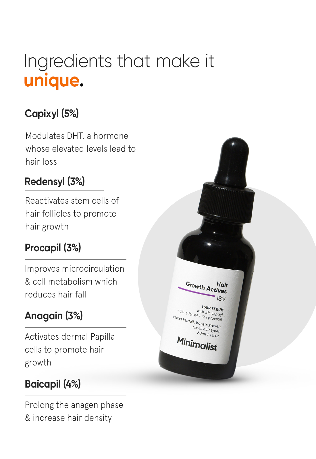 Minimalist Hair Growth Actives 18% Hair Serum (30ml) – photo 5