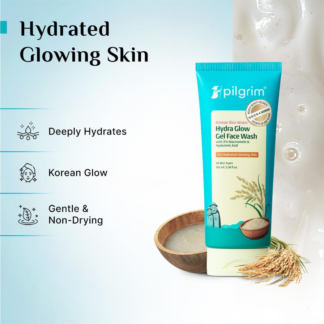 Pilgrim Korean Rice Water Hydra Glow Gel Face Wash (100 ml) – photo 3