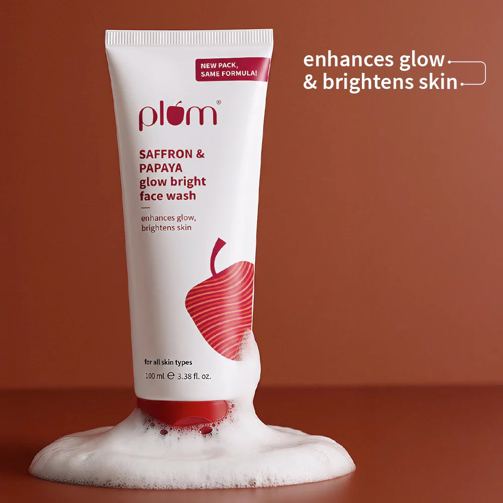 Plum Saffron & Papaya Glow Bright Face Wash (100g) – photo 2