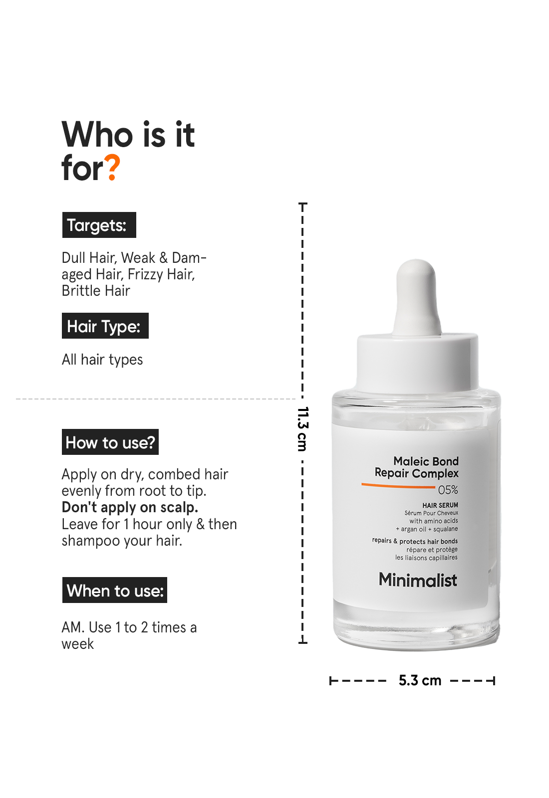 Minimalist Maleic Bond Repair Complex 5% Hair Serum (with Argan Oil) - 50ml – photo 4