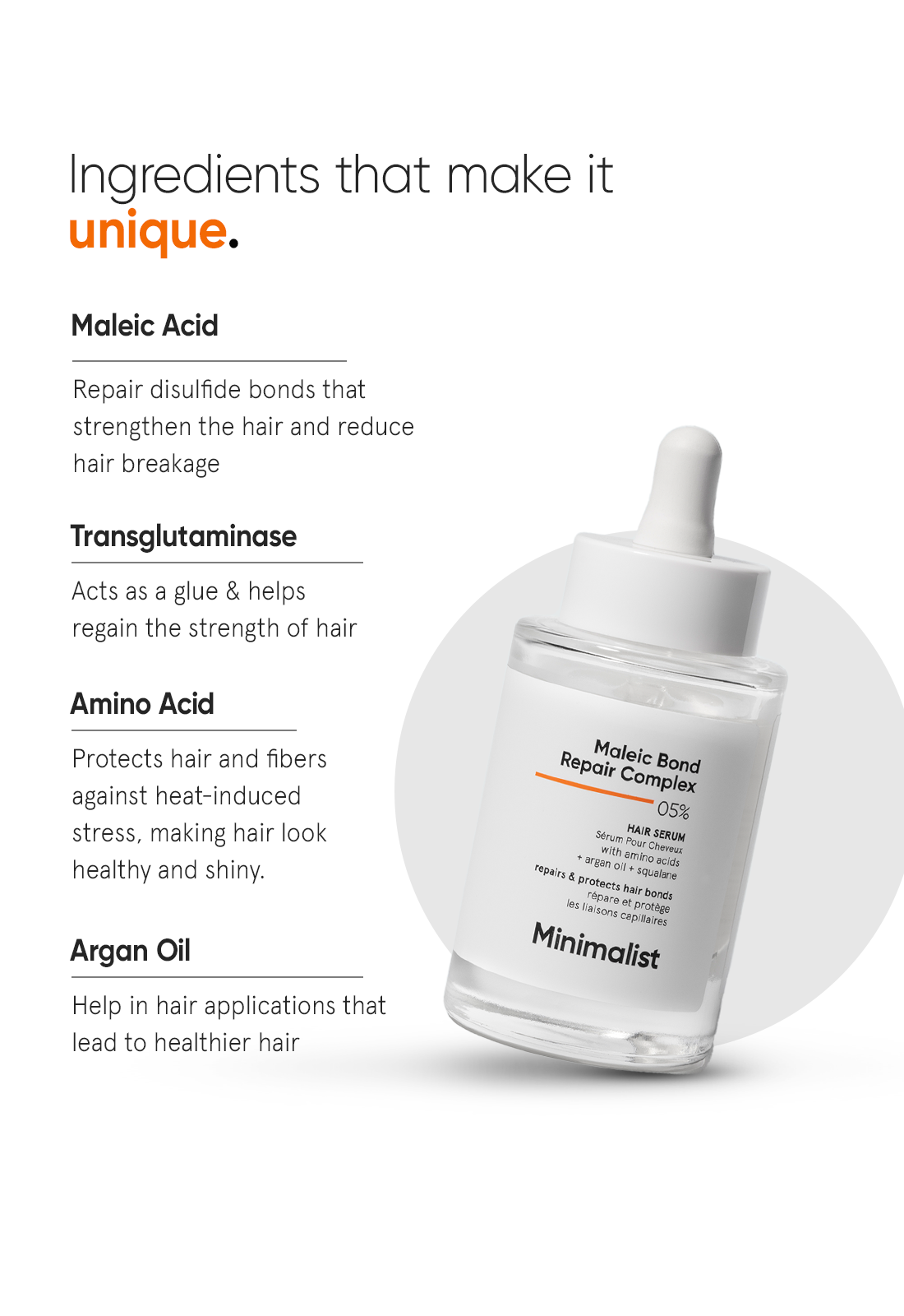 Minimalist Maleic Bond Repair Complex 5% Hair Serum (with Argan Oil) - 50ml – photo 5