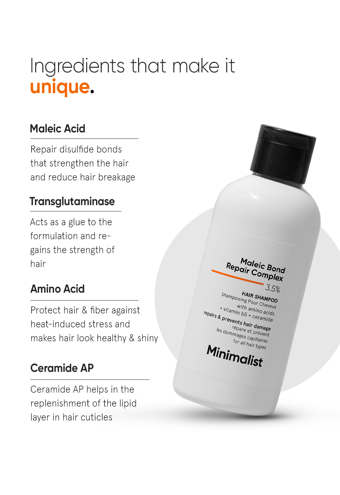 Minimalist Maleic Bond Repair Complex 3.5% Hair Shampoo (250ml) – photo 5