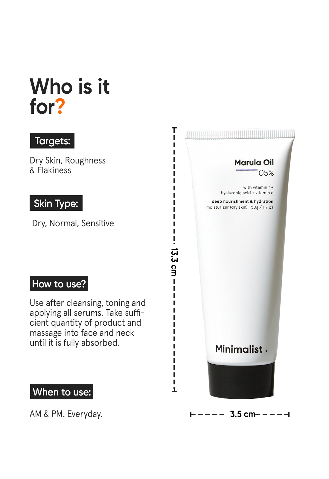 Minimalist 5% Marula Oil Face Moisturizer with Hyaluronic Acid, Vitamin F & E (50g) – photo 7