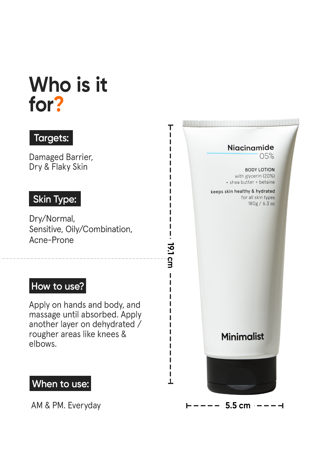 Minimalist Niacinamide 5% Body Lotion (180g) – photo 4