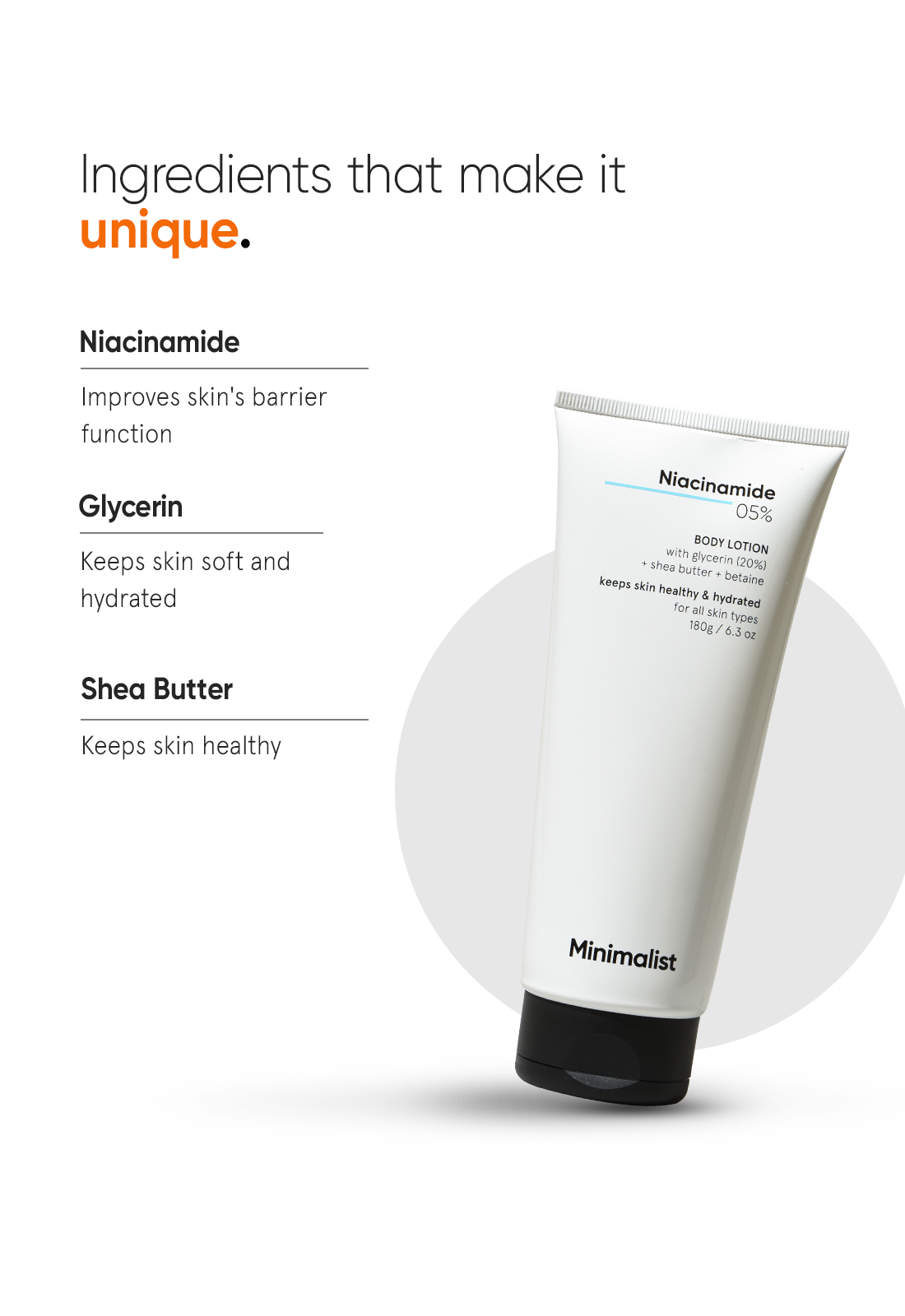 Minimalist Niacinamide 5% Body Lotion (180g) – photo 5