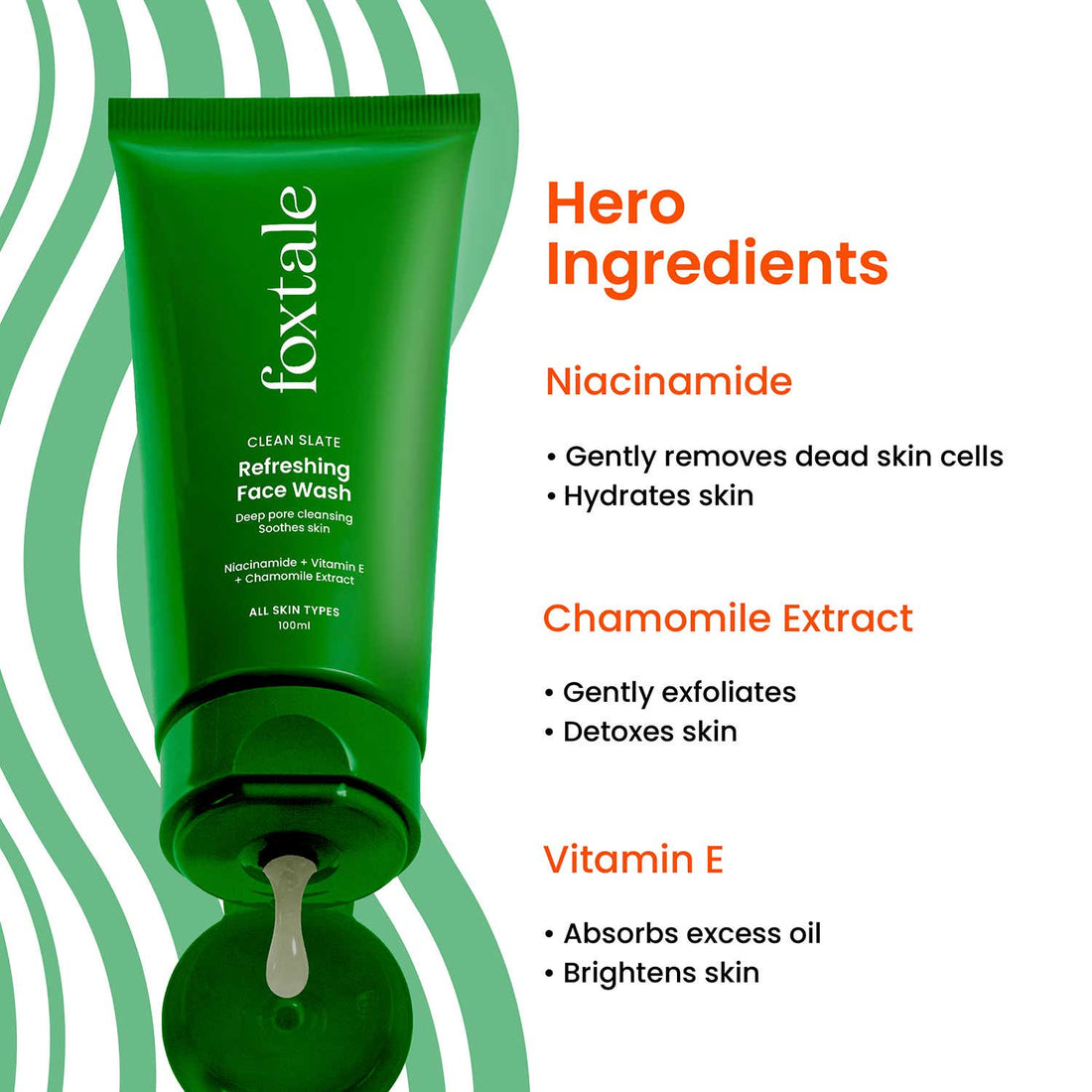Foxtale Refreshing Face Wash with Niacinamide & Chamomile Extract (Essentials Gel Face Wash) (100ml) – photo 4