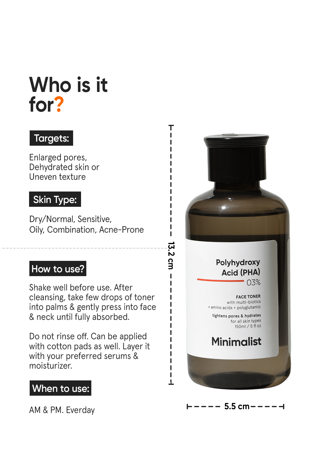 Minimalist PHA 3% + Biotic Face Toner (150ml) – photo 7