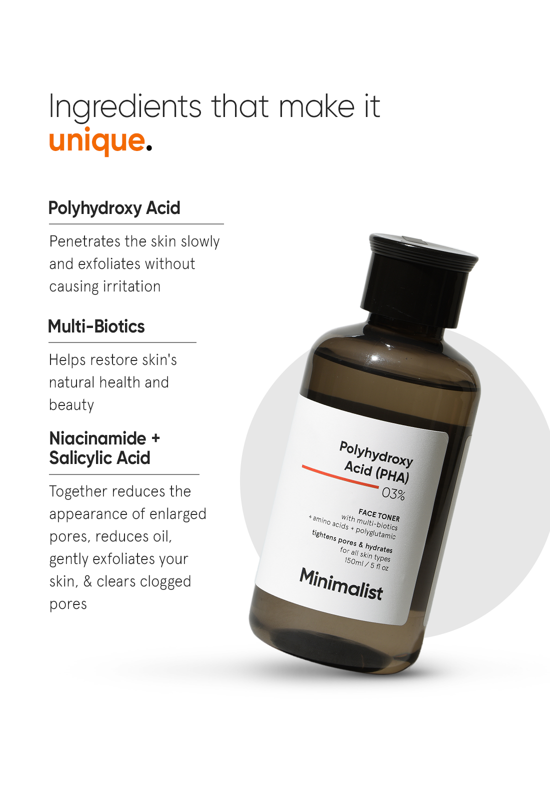 Minimalist PHA 3% + Biotic Face Toner (150ml) – photo 5