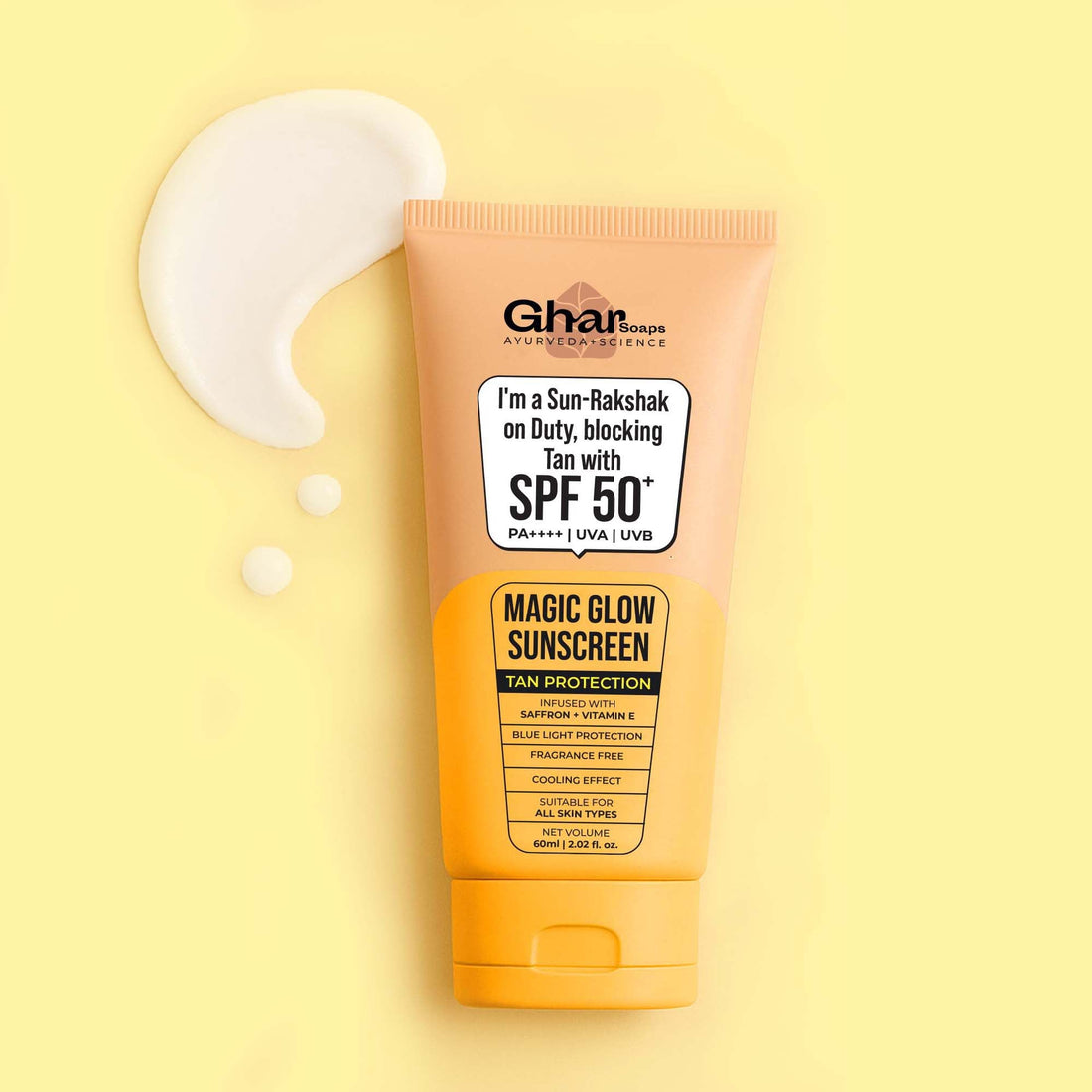 Ghar Soaps Magic Sunscreen with Saffron & Lactic Acid for De-Tan SPF 50+ PA++++ – photo 3