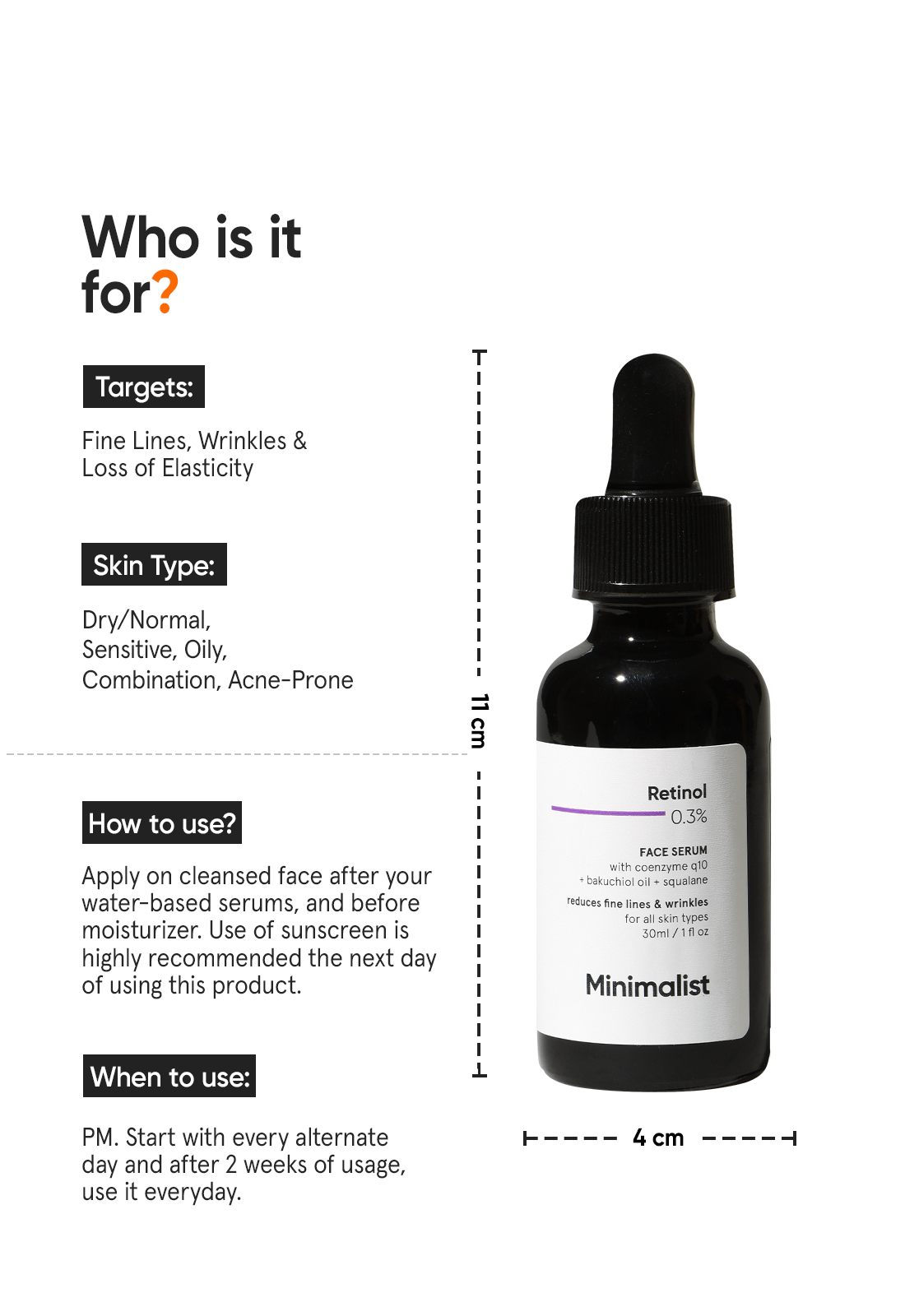 Minimalist Retinol 0.3% + Coenzyme Q10 Face Serum (30 ml) – photo 4