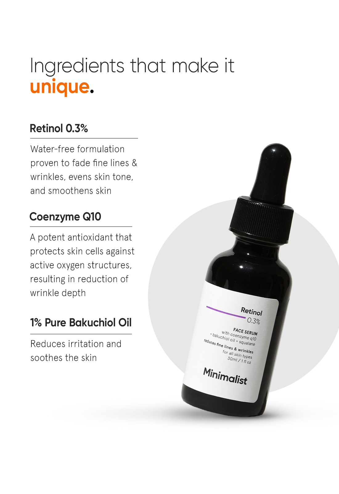 Minimalist Retinol 0.3% + Coenzyme Q10 Face Serum (30 ml) – photo 5