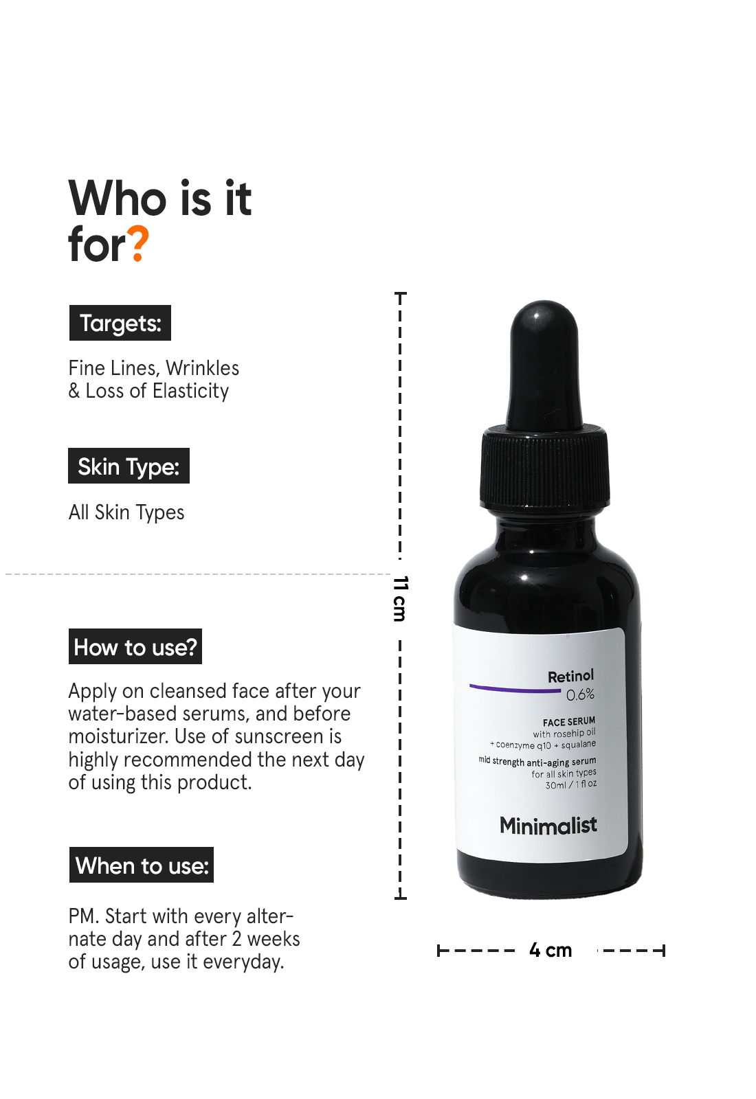 Minimalist Retinol 0.6% Face Serum (Anti-Aging Mid-Strength Formula for Fine Lines & Wrinkles) - 30ml – photo 5