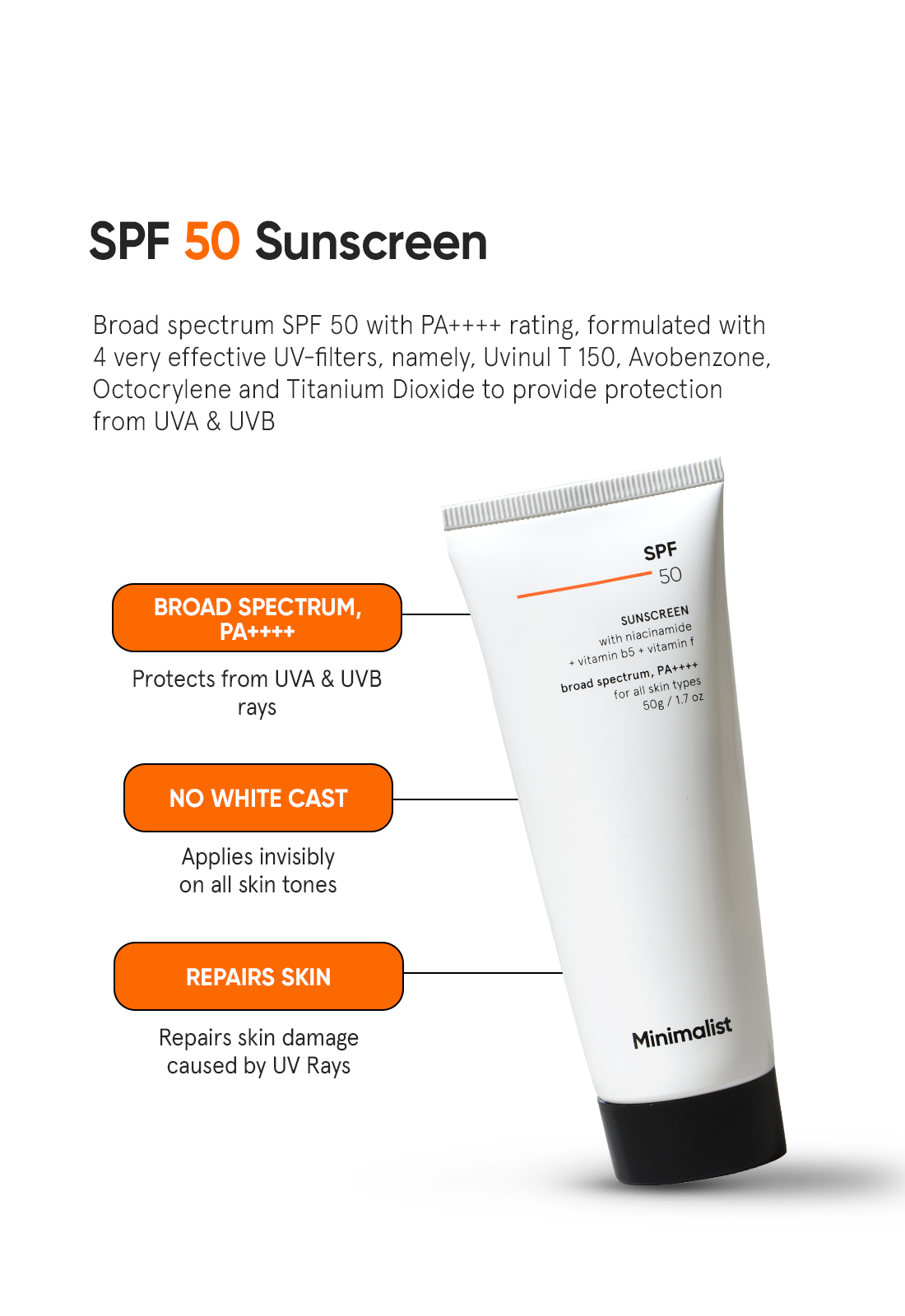 Minimalist Multi-Vitamin SPF 50 PA++++ Sunscreen (100 g) – photo 3