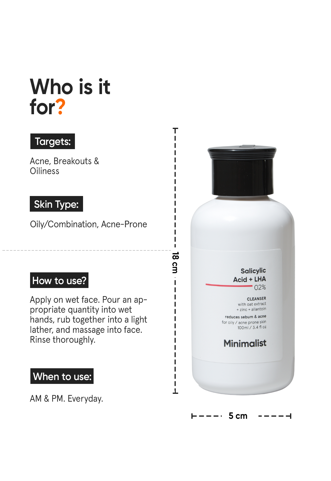 Minimalist Salicylic Acid + LHA 2% Face Cleanser (100ml) – photo 5
