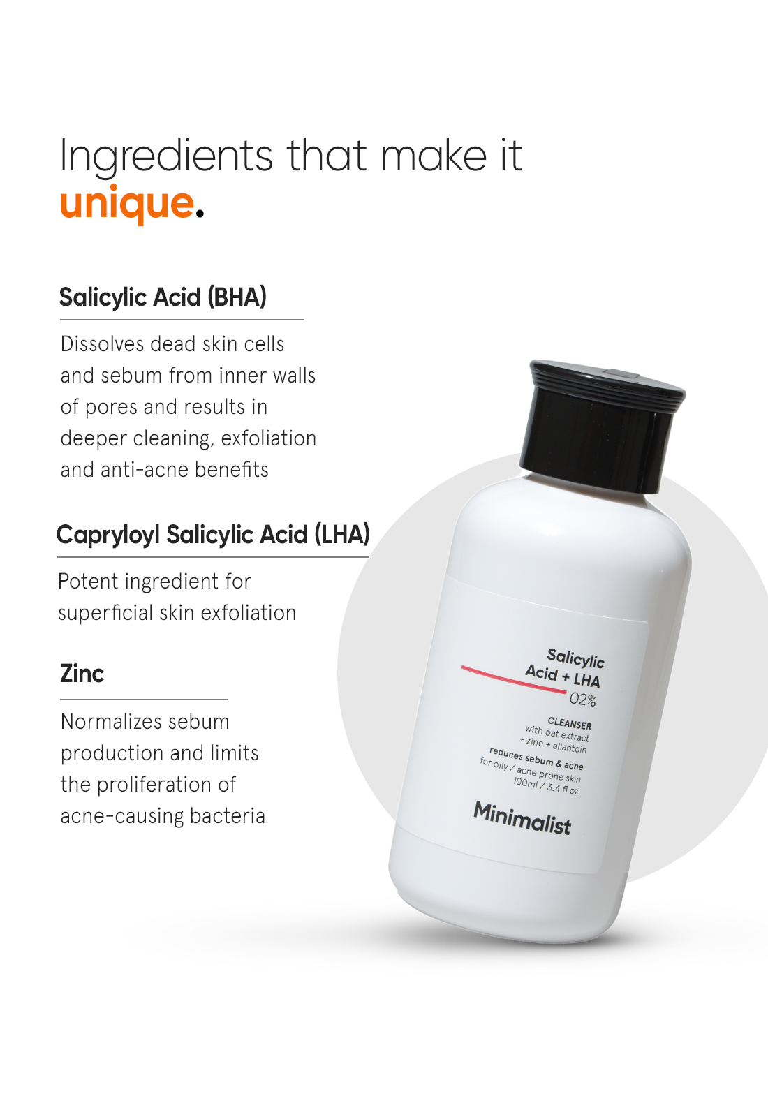 Minimalist Salicylic Acid + LHA 2% Face Cleanser (100ml) – photo 6