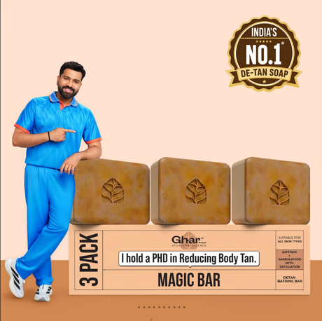 Ghar Soaps Sandalwood & Saffron Magic Soaps For Bath (100 Gms, Pack of 3)