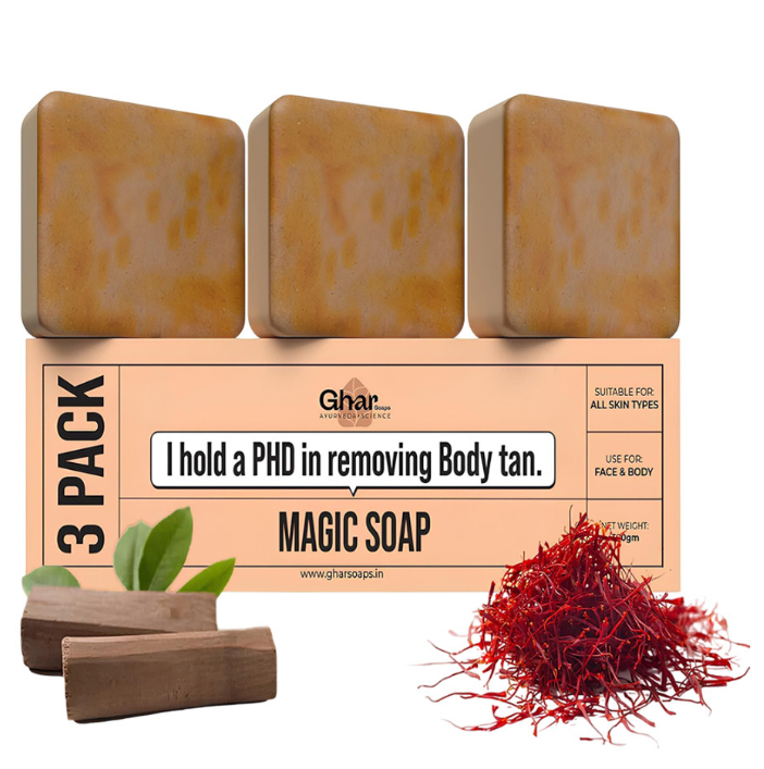 Ghar Soaps Sandalwood Soaps For Bath (Pack of 3) – photo 2