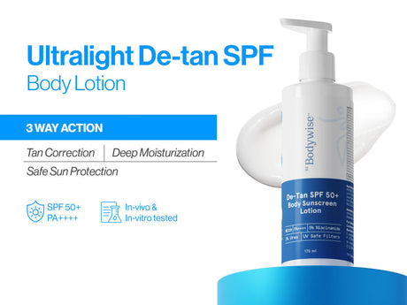 Be Bodywise De-Tan SPF 50+ Body Sunscreen Lotion