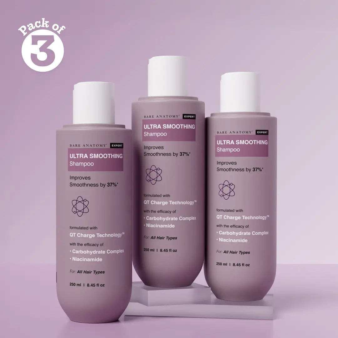 Bare Anatomy Ultra Smoothing Shampoo with Niacinamide & Aloe Vera Extract for Dry & Frizzy Hair
