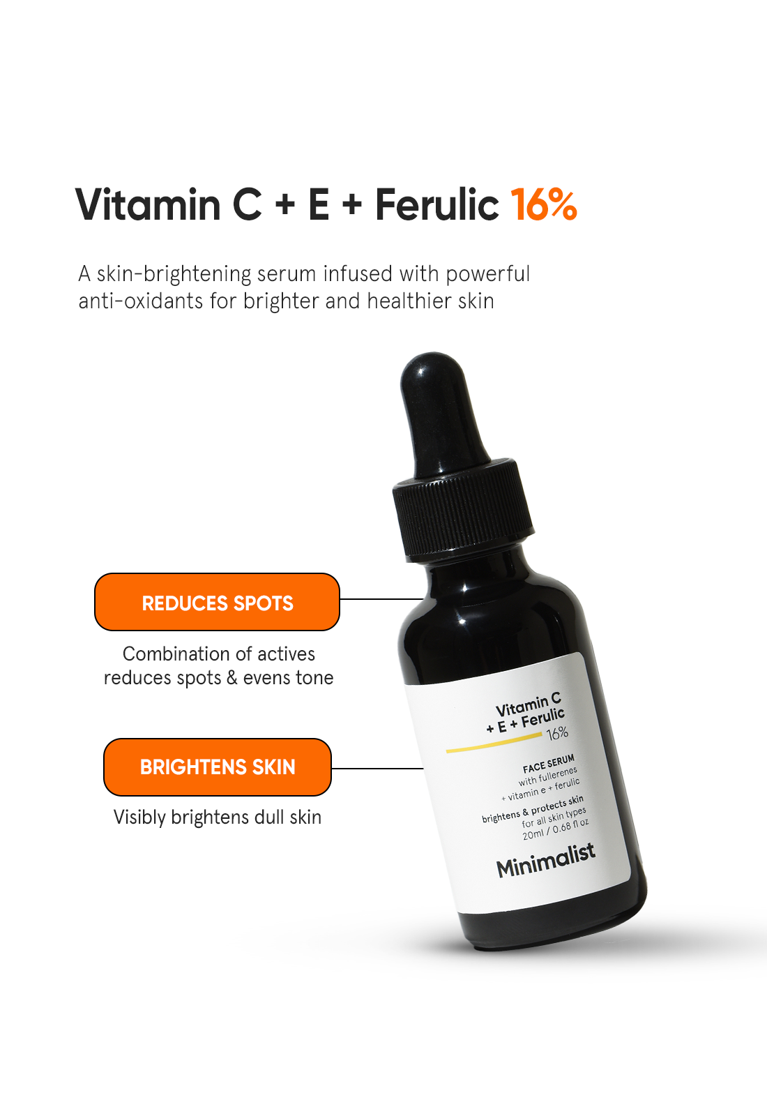 Minimalist Vitamin C + E + Ferulic 16% Face Serum (20ml) – photo 3