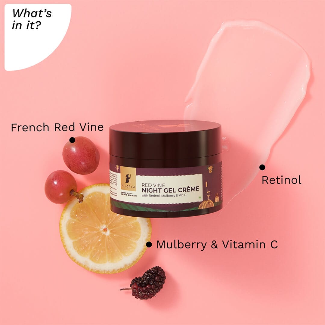 Pilgrim Red Vine Night Gel Crème with Retinol, Mulberry & Vit. C (50g) – photo 4