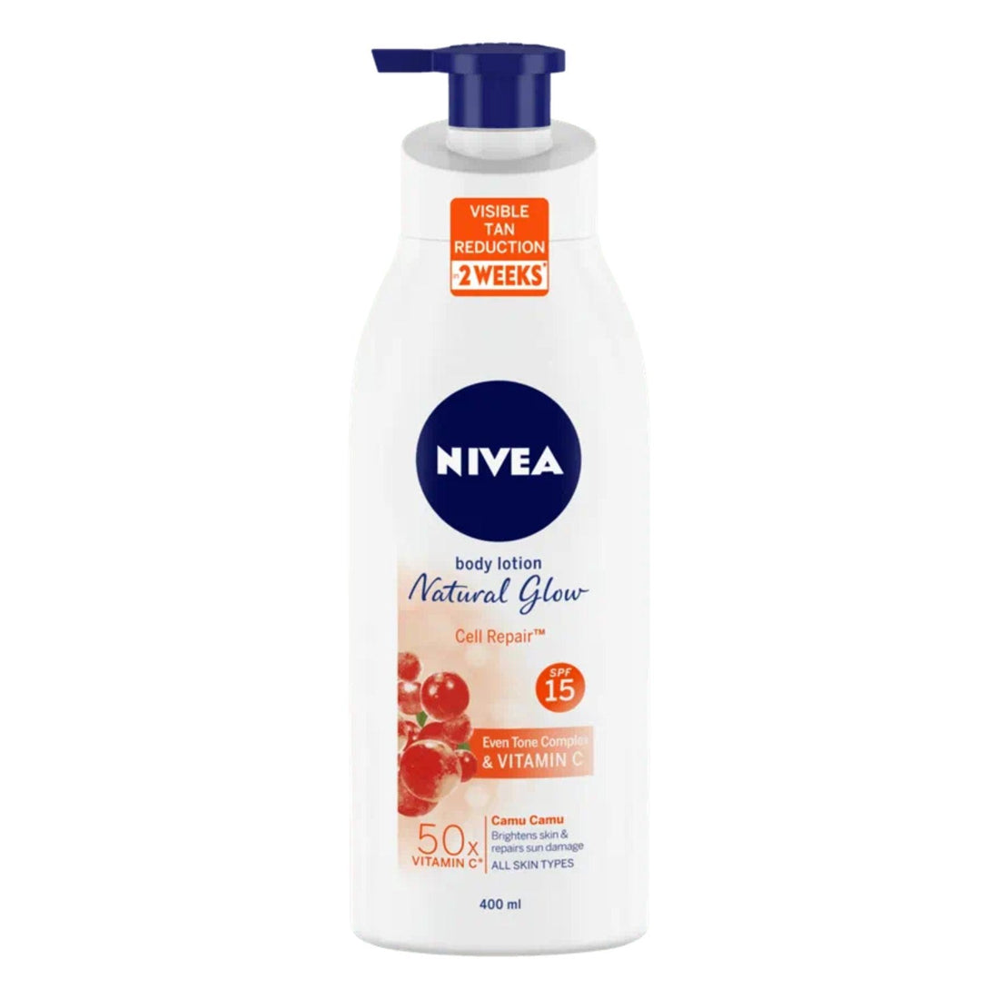 NIVEA Body Lotion Natural Glow Cell Repair SPF 15 (with 50x Vitamin C) (400ml) – photo 3