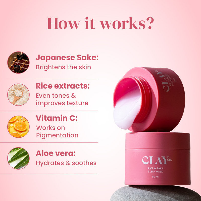 ClayCo Rice & Sake Sleeping Mask Night Gel Cream With Vitamin C For Brightening & Hydration – photo 3