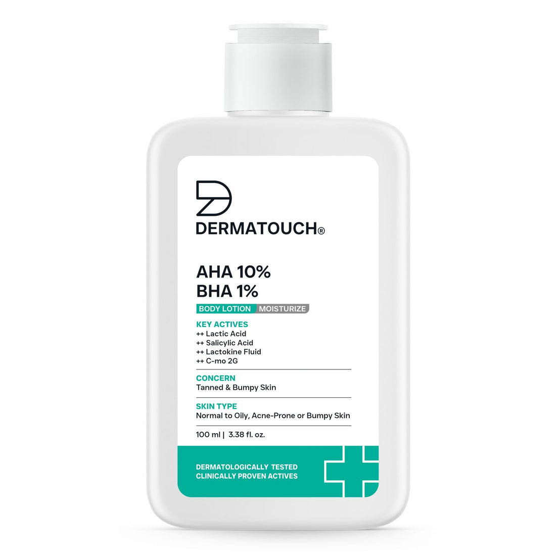 DERMATOUCH AHA 10% BHA 1% Body Lotion for Tanned & Bumpy Skin