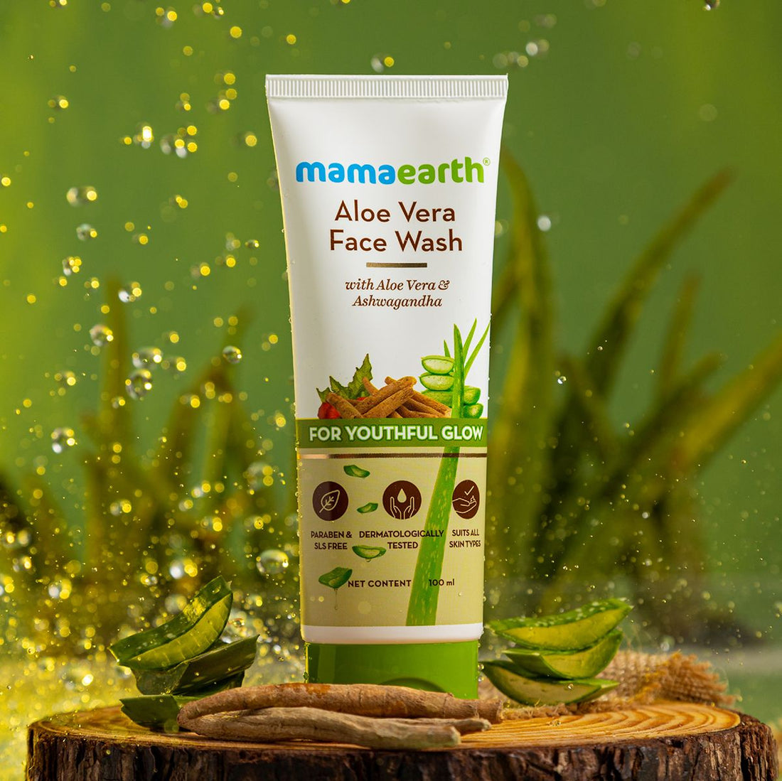 Mamaearth Aloe Vera Face Wash with Aloe Vera & Ashwagandha for a Youthful Glow (100ml) – photo 2
