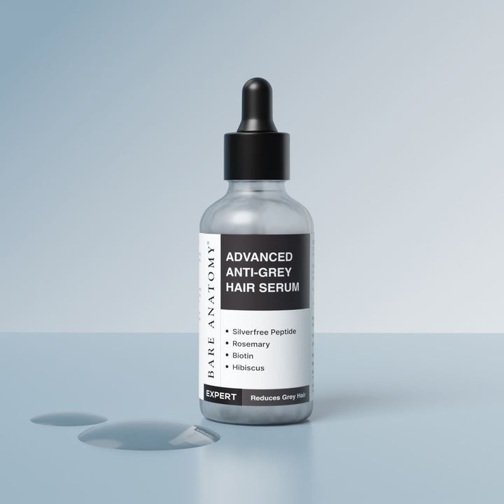 Bare Anatomy Advanced Anti-Grey Hair Serum with Silverfree Peptide, Rosemary and Biotin, 50 ml