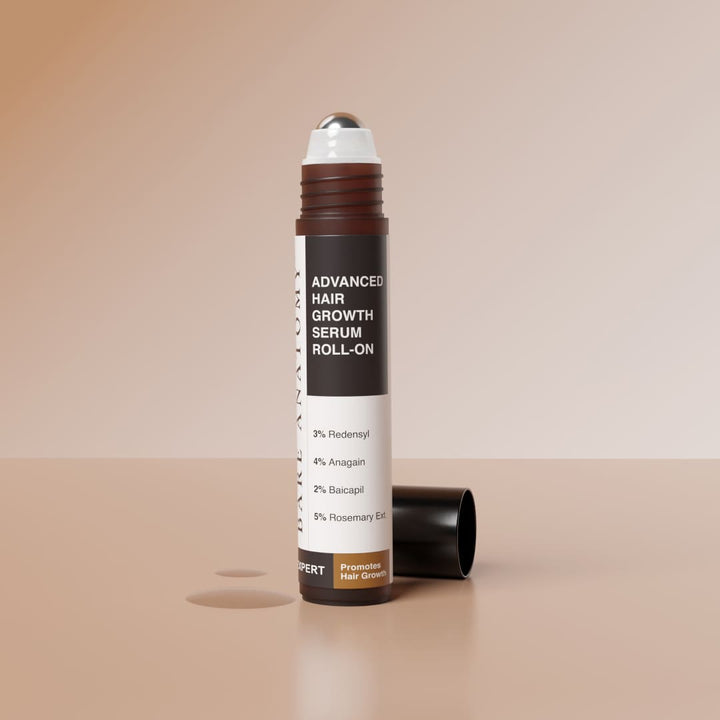Bare Anatomy Advanced Hair Growth Serum Roll-On with 5% Rosemary, 4% Anagain and 3% Redensyl, 25 ml