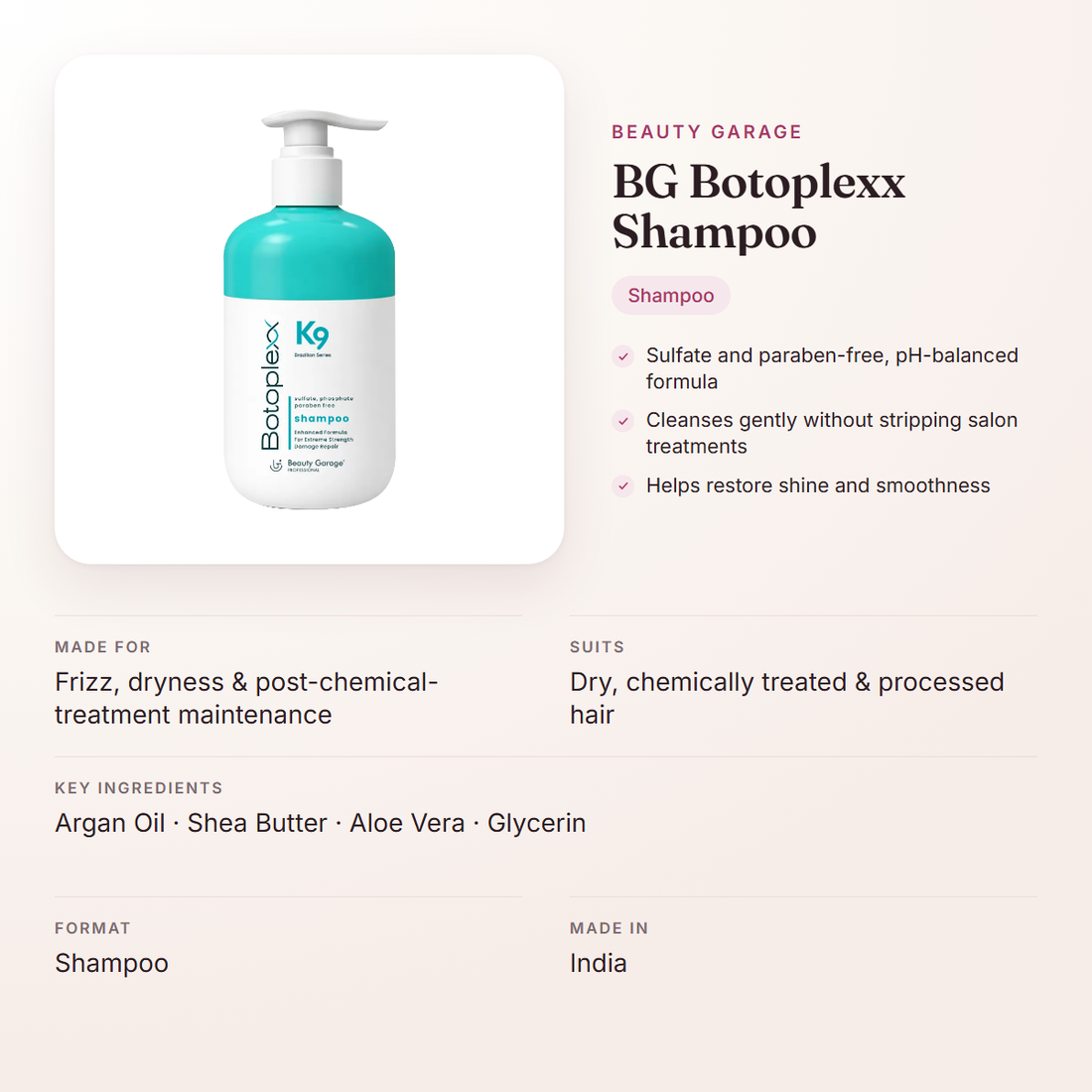 Beauty Garage BG Botoplexx Shampoo – at a glance: what it is for, who it suits and key ingredients