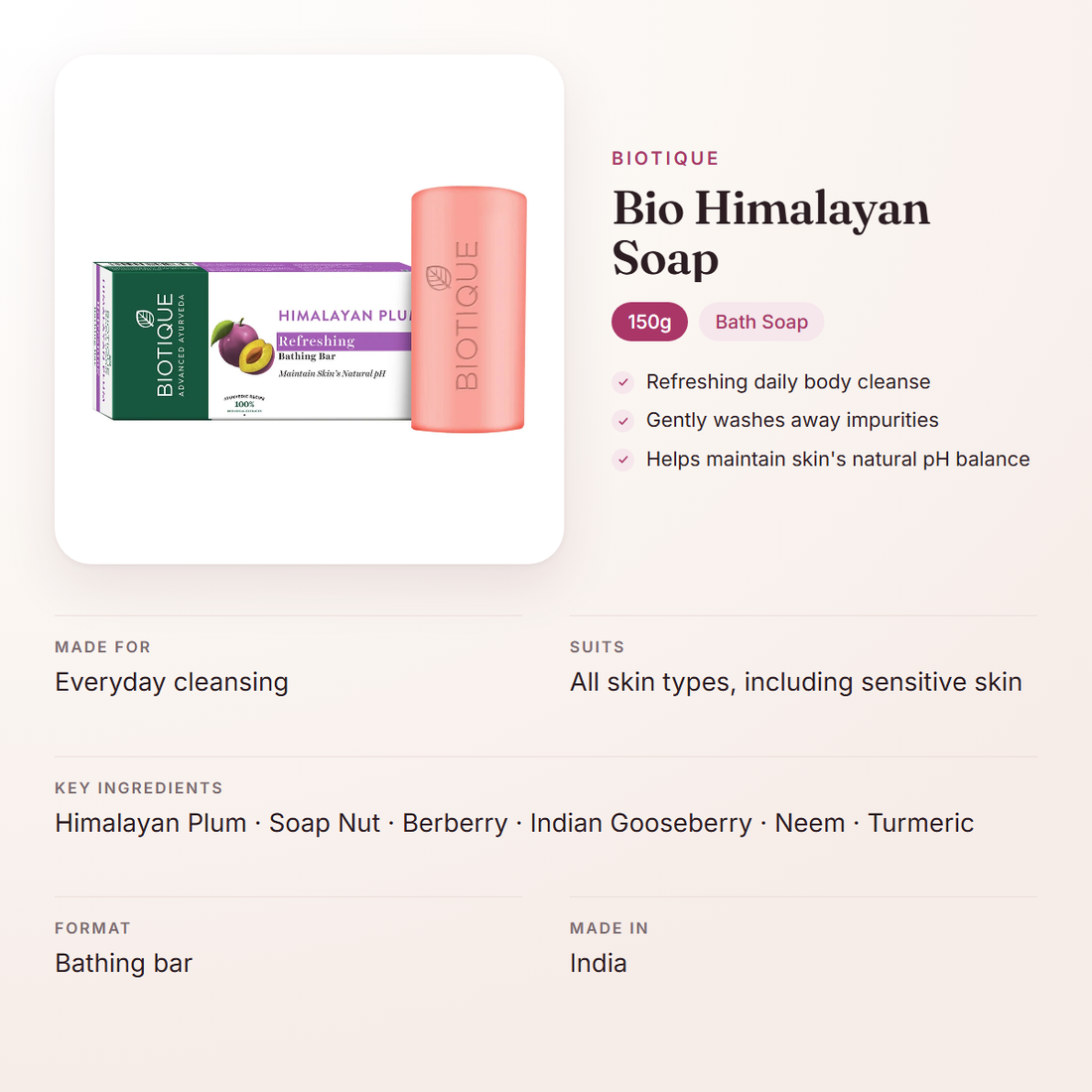 Biotique Bio Himalayan Soap (150g) – at a glance: what it is for, who it suits and key ingredients