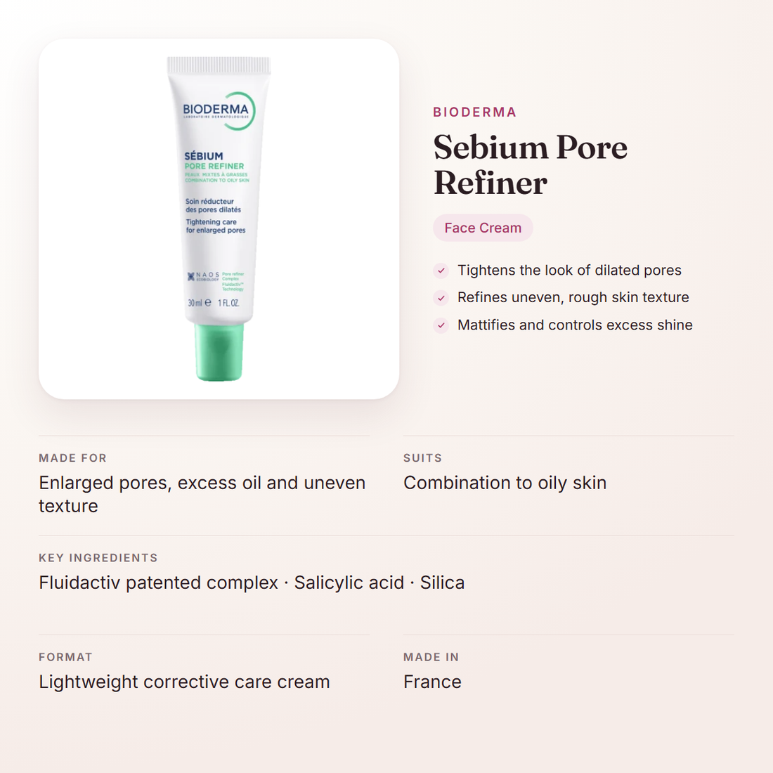 Bioderma Sebium Pore Refiner – at a glance: what it is for, who it suits and key ingredients
