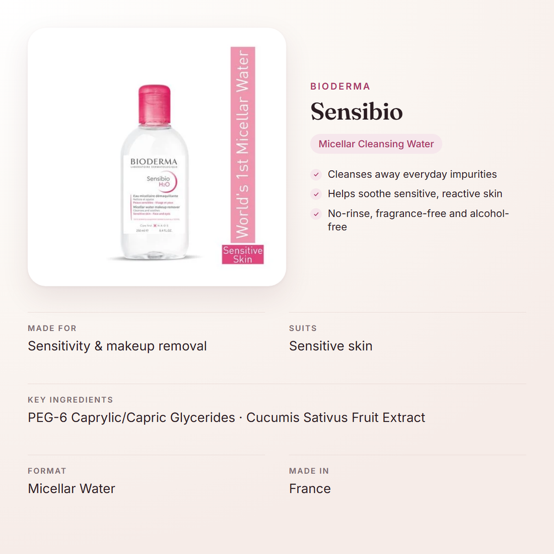 Bioderma Sensibio – at a glance: what it is for, who it suits and key ingredients