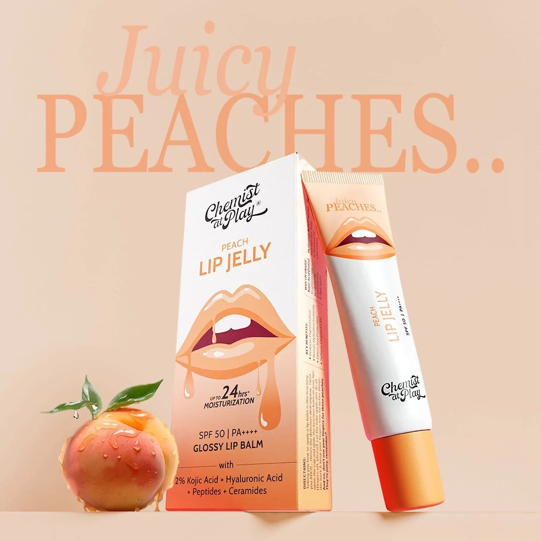 Chemist At Play Peach Lip Jelly – Tinted Lip Balm with 2% Kojic Acid & Ceramides, SPF 50 PA++++ (10 g) – image 2