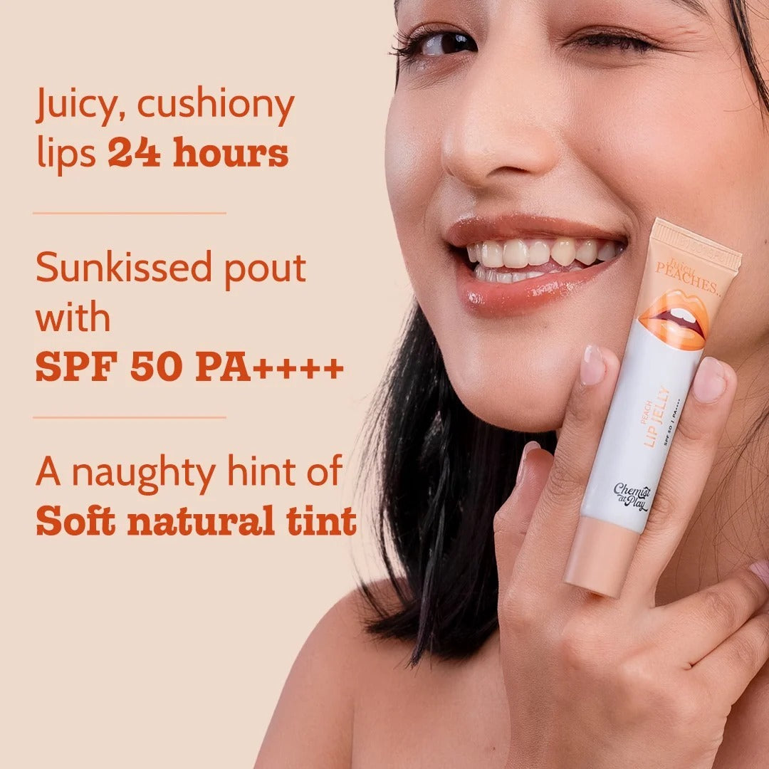 Chemist At Play Peach Lip Jelly – Tinted Lip Balm with 2% Kojic Acid & Ceramides, SPF 50 PA++++ (10 g) – image 3