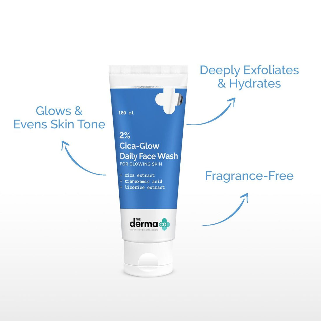The Derma Co 2% Cica-Glow Daily Face Wash with Tranexamic Acid & Licorice Extract - 100ml – photo 3