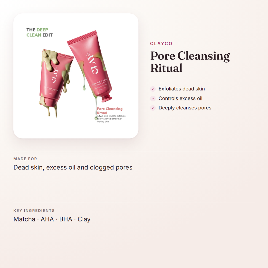 ClayCo Pore Cleansing Ritual – at a glance: what it is for, who it suits and key ingredients