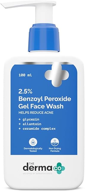 The Derma Co 2.5% Benzoyl Peroxide Gel Face Wash (with Ceramide Complex & Glycerin) - 100 ml