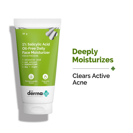 The Derma Co 1% Salicylic Acid Oil-Free Moisturizer for Face with Oat Extract - 50g
